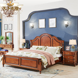 美式全实木乡村床 仿古卧室家具床双人床1.8米新古典欧式公主婚床