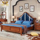 美式乡村全实木床欧式1.8米双人床卧室田园公主床储物婚床家具