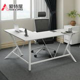 电脑桌转角台式现代简约钢木书桌双人办公桌宜家家用拐角桌子