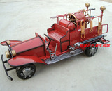 厂家特价 仿古铁皮消防车模型 红色救火车模型 救护车 铁皮警车