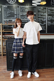 2016新款韩版初高中学生校服班服长袖短袖白衬衫制服男女款套装