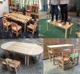幼儿园专用儿童学习课桌椅实木小孩书桌椅宝宝写字餐桌椅凳批发拼