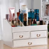 雅皮仕 创意化妆品收纳盒首饰盒 欧式桌面抽屉式置物架带镜子大号
