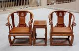 特价红木家具皇宫椅刺猬紫檀太师椅三件套实木休闲椅花梨木圈椅
