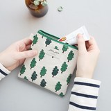 韩国live work方形帆布收纳包卡通化妆包零钱包卡包内胆包包中包