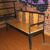 美式乡村复古做旧沙发双人客厅铁艺沙发三人创意咖啡厅单人沙发椅