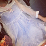 SAKITE*独家设计*日本软妹lolita圣女森系古着AMO蕾丝罩裙连衣裙