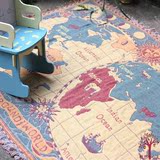 外贸美式欧式沙发毯客厅地毯休闲毯 世界地图装饰毯飘窗毯儿童毯