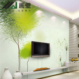 定制3d立体 无纺布墙纸壁画绿色客厅卧室墙布 电视背景墙壁纸壁画