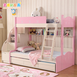 韩式上下床儿童高低子母床组合拖床梯柜公主床带高箱储物床新款