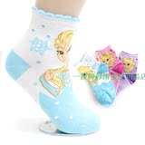 韩国进口frozen冰雪奇缘儿童新款艾莎雪宝卡通棉袜女童袜子3双装