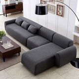 现代简约大小户型客厅转角沙发组合L型棉麻北欧宜家家居日式沙发