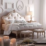 法式新款雕花床实木意大利床 美式欧式卧室新古典奢华婚床双人床