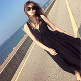 【周扬青】预售 女神级别天然贝壳扣欧式 复古长纱裙 黑