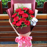 11朵红玫瑰鲜花速递上海市奉贤区崇明县浦东新区同城花店送花上门