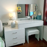 梳妆台卧室 现代简约 小户型化妆台 可伸缩梳妆桌子 烤漆梳妆柜