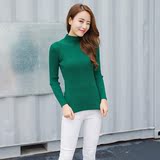 2016秋季韩版显瘦高领打底衫上衣针织套头紧身长袖薄毛衣女羊毛衫