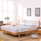 日式实木床橡木床北欧宜家简约1.5米18米成人双人床卧室家具原木