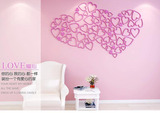 家居饰品木质3D立体心形墙贴客厅卧室沙发电视背景墙装饰用品防水