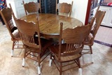 美式全实木餐桌折叠桌可伸缩橡木圆桌餐桌饭桌家具地中海乡村原木