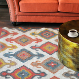 印度进口新品手工编织客厅卧室地毯北欧宜家简约风格地垫现货