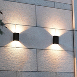 LED户外壁灯上下照简约现代外墙庭院走廊阳台长方形防水灯具铝