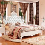 欧式床双人床田园欧式组合家具公主床简易白色1.8米框架实木婚床