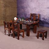现代新中式茶桌纯实木古典茶艺桌客厅阳台小户型茶台船木茶几家具