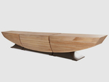 北欧创意个性家具 原木雕刻时尚长凳设计师新款实木凳子换鞋椅子
