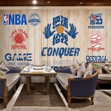 3D足球篮球NBA全明星科比大型无缝壁画餐厅卧室酒吧背景壁纸墙纸