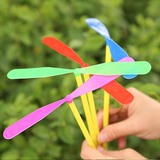 不发光竹蜻蜓手搓双飞叶塑料飞天仙子飞盘类儿童益智怀旧玩具批发