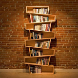 个性书柜置物架简约现代展示柜架实木书架组合家具创意概念隔板架