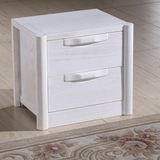 全实木床头柜现代中式白色老榆木整装经济型收纳储物柜水曲柳家具