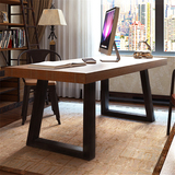 美式电脑桌现代简约桌子铁艺复古家居办公桌铁书桌长方形电脑桌