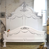全实木床 新古典雕花床欧式1.8米双人床婚床 美式床法式床可定制