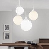 现代简约单头创意个性客厅餐厅吧台咖啡厅灯具奶白玻璃圆球形吊灯