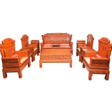 红木家具明清中式仿古全实木雕花 非洲花梨木兰亭序沙发组合客厅