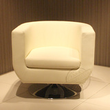 皮椅 转椅 米白色皮椅 休闲单人沙发椅 可定做 单人沙发椅