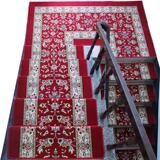 欧式地毯满铺红色实木楼梯垫踏步垫免胶自粘家用防滑脚垫转角定制