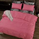 纯色素色简约1.5m纯棉床品 床单被套床裙床笠全棉磨毛1.8米四件套