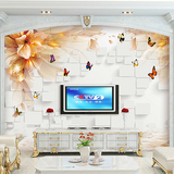 欧式大型壁画客厅沙发电视背景墙纸壁纸墙布3D立体无缝简约蝶恋花