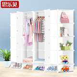 韩式储物整理组装简易衣柜塑料宜家收纳柜子简约现代布艺折叠衣橱