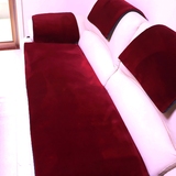 定做高档毛绒组合沙发垫欧式坐垫椅垫飘窗防滑加厚红木座垫子纯色