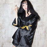 韩版学生大码原宿bf风日系仙鹤刺绣蝙蝠袖防晒衣开衫和服外套女潮