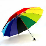 雨伞折叠超大双人三折伞韩国创意加固三人加大男女定制logo彩虹伞