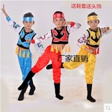 2016新款少数民族男童表演服儿童蒙族舞蹈服藏族蒙古舞服装演出服