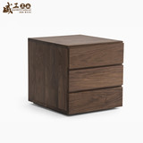 北美黑胡桃木床头柜 简约现代日式全实木六斗柜 床边柜橡木储物柜