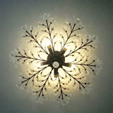 美式铁艺水晶吸顶灯卧室欧式餐厅玄关过道地中海简约个性创意灯具