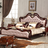 美式乡村布艺双人床小户型古典实木床欧式现代卧室婚床1.5 1.8米