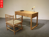 禅原木新中式实木学生书桌老榆木小型办公桌现代简约字台免漆家具